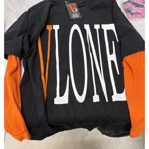 VLONE Limited Edition M Black Orange Thermal L/S Tshirt TEE JUICEWRLD Retail 200